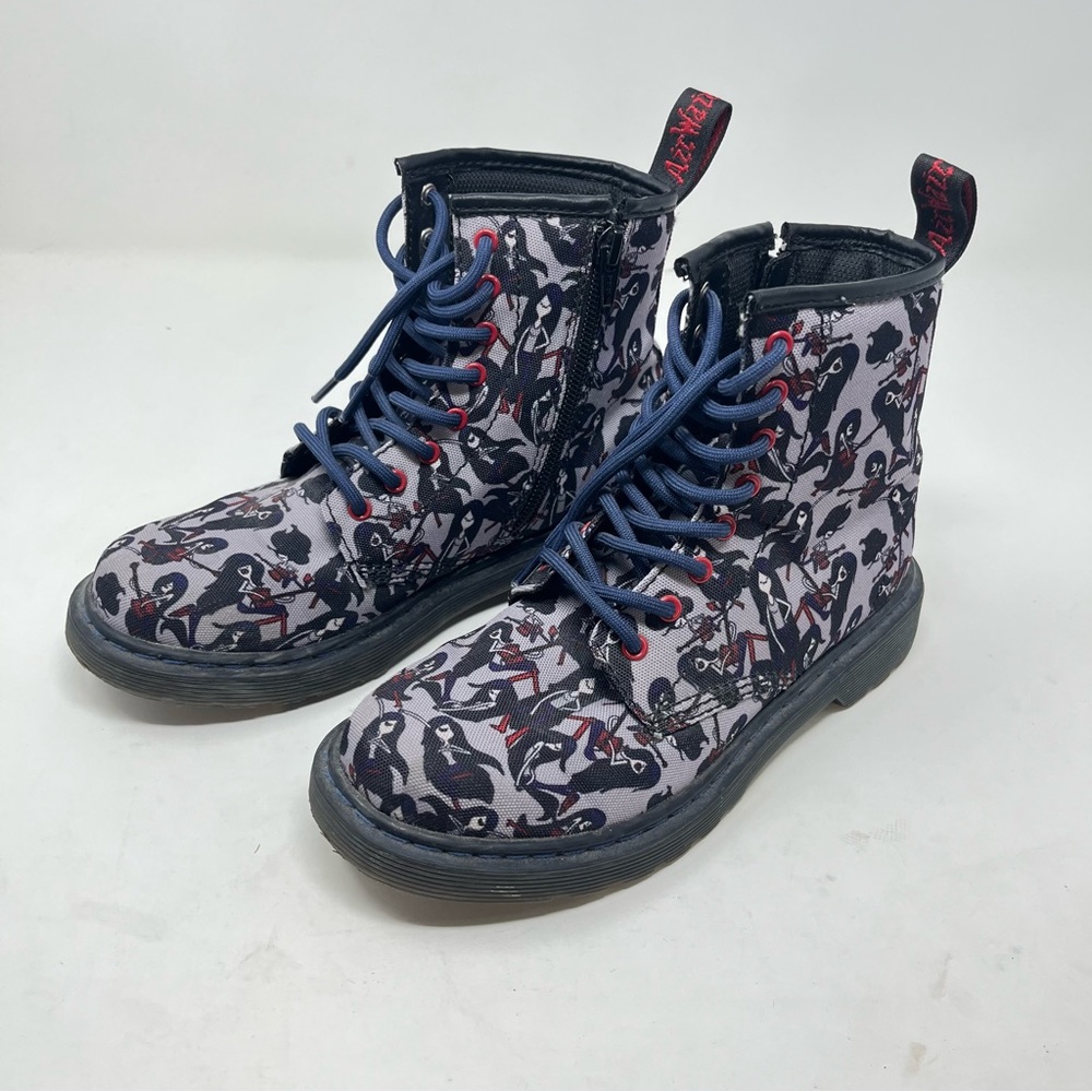 Dr. Martens 3 girl Castel Adventure Time Marceline Boots gray zipper 0695 - Picture 1 of 12
